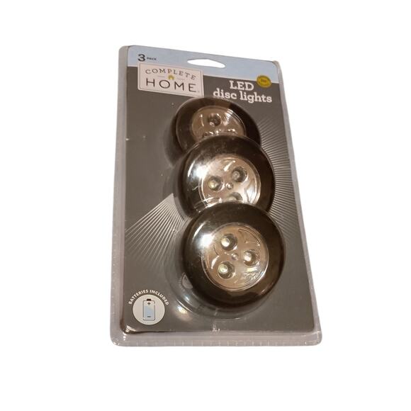 Complete Home Led Disc Lights 3 Pack Black NWT - Picture 2 of 3